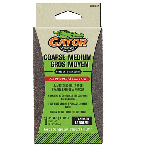 Gator 3 inch x 5 inch x 1 inch Coarse/Medium Dual Grit Sanding Sponge 1 Pack