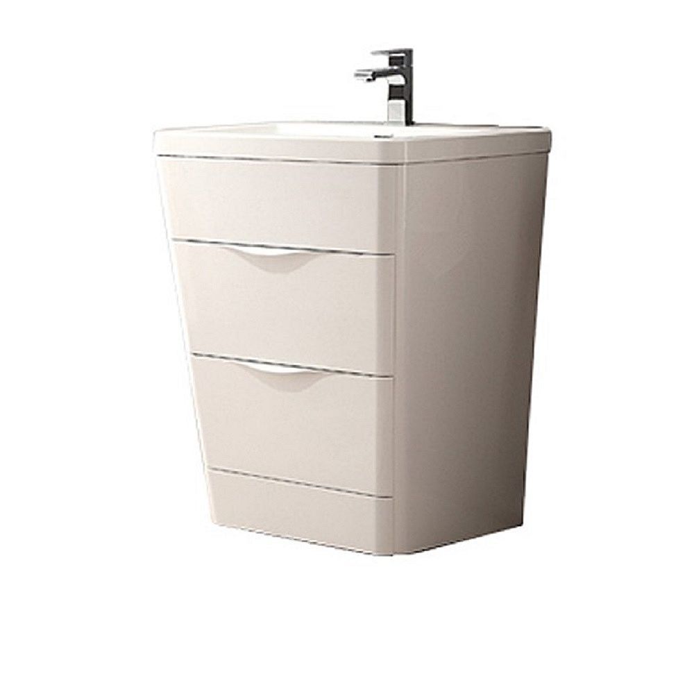 Fresca Milano 25.5 in. Glossy White Freestanding Modern Bathroom Vanity