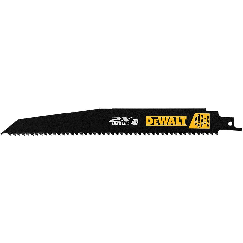 Dewalt 2x Long Life Wood Cutting Reciprocating Saw Blades Dwa4169 The Home Depot Canada