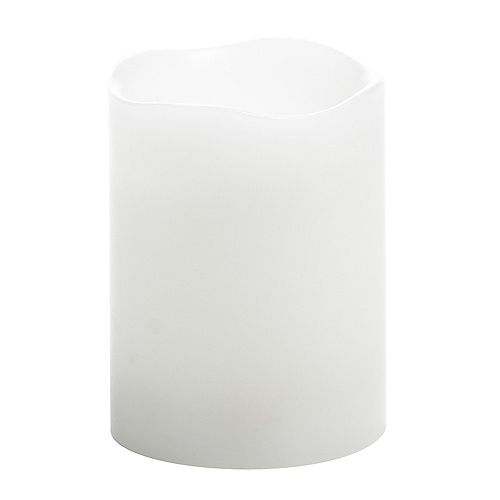 Flameless LED Pillar Candle, 3" x 4", White