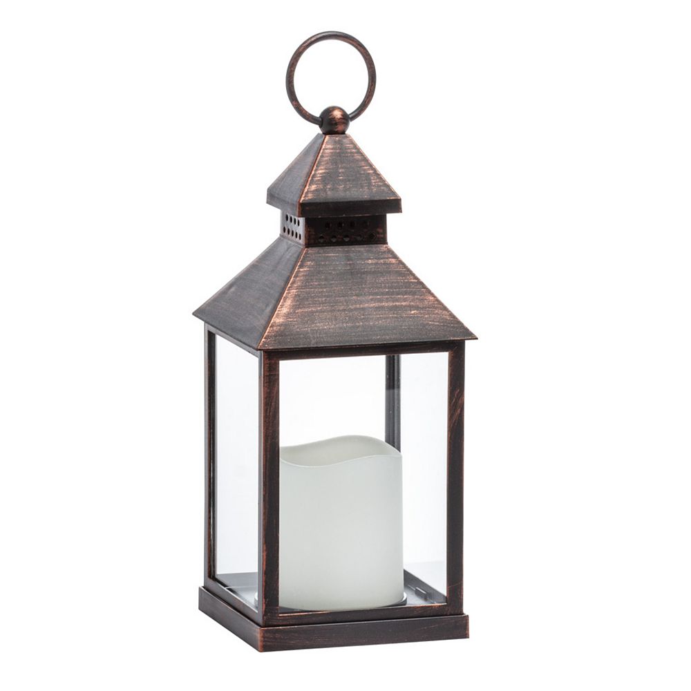 Sterno Home Essentials Flameless LED Candle Lantern - Antique Copper ...