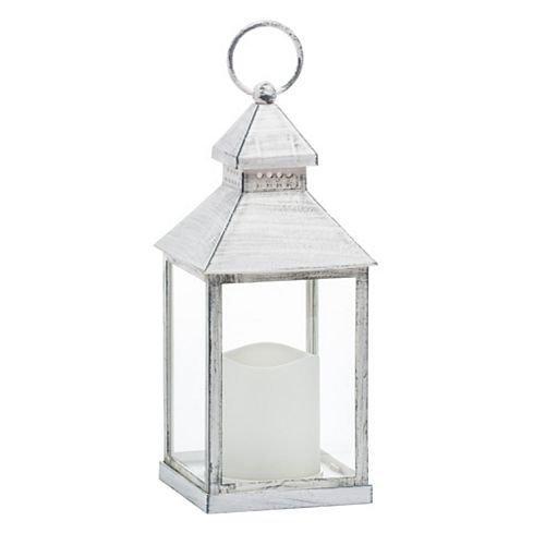 Essentials Flameless LED Candle Lantern - Antique White