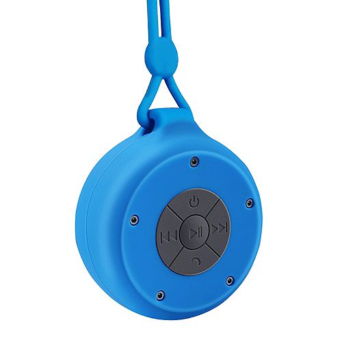 Bluetooth Shower Speaker with Suction Cup Holder and Lanyard Mount