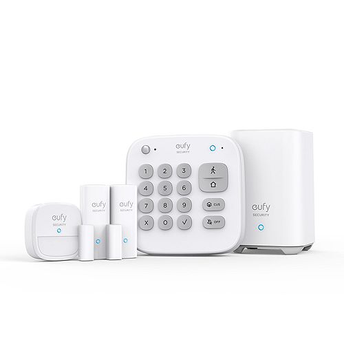 5-Piece Home Alarm Kit with Keypad, Motion Sensor, 2 Entry Sensors, Home Alarm System