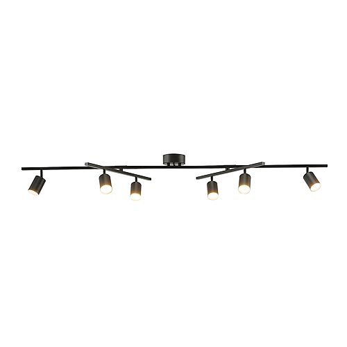 Hudson 6-Light 46W Integrated LED Track Lighting, Matte Black, Double Swivel Center Bar, 3000 Kelvin