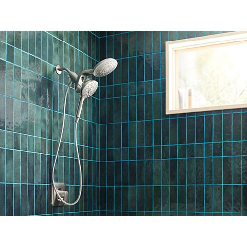 Aromatherapy 6-Spray Patterns 6.5 in. Tub Wall Mount Dual Shower Heads with INLY Capsules in Spot Resist Brushed Nickel