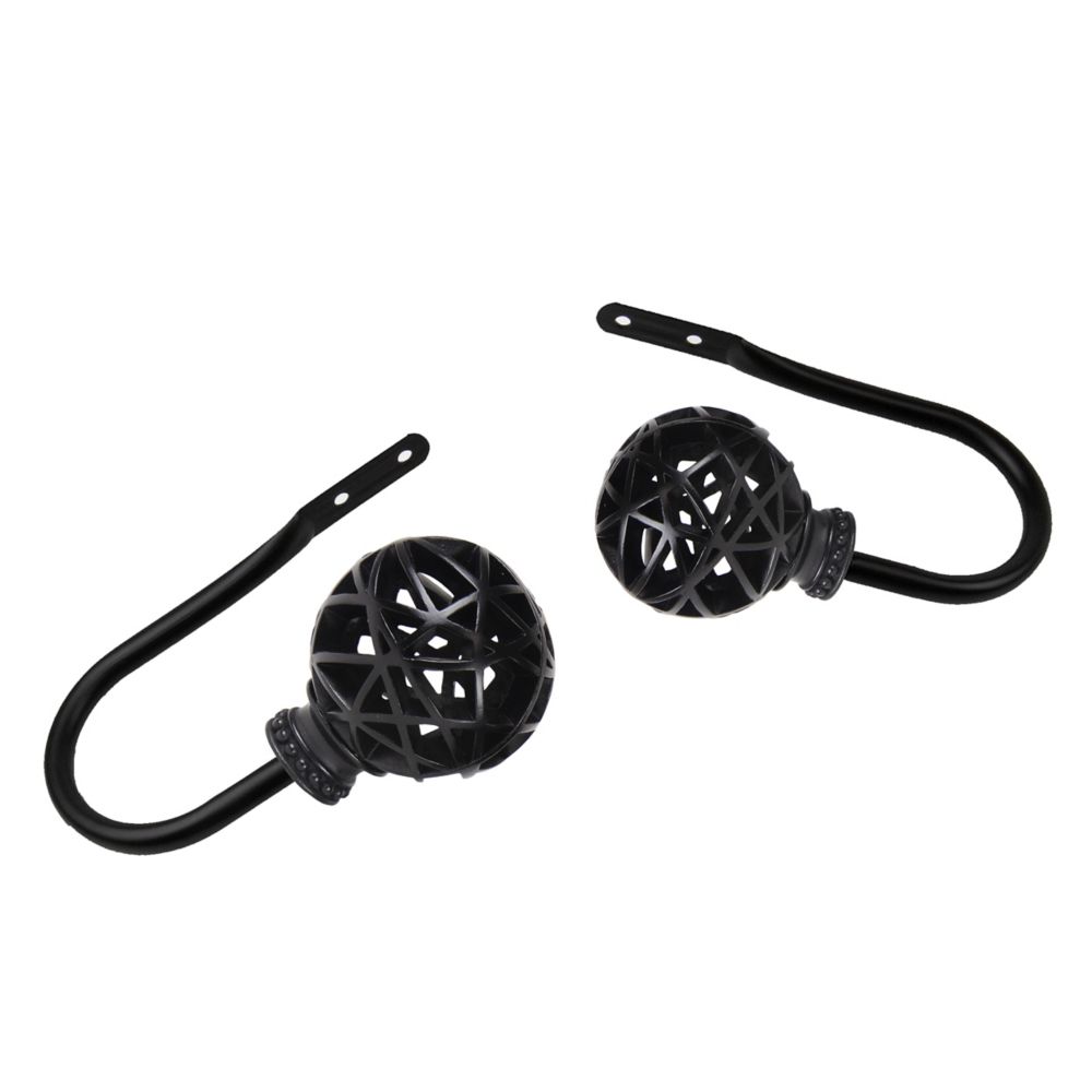 Rod Desyne London Holdback Pair in Black The Home Depot Canada