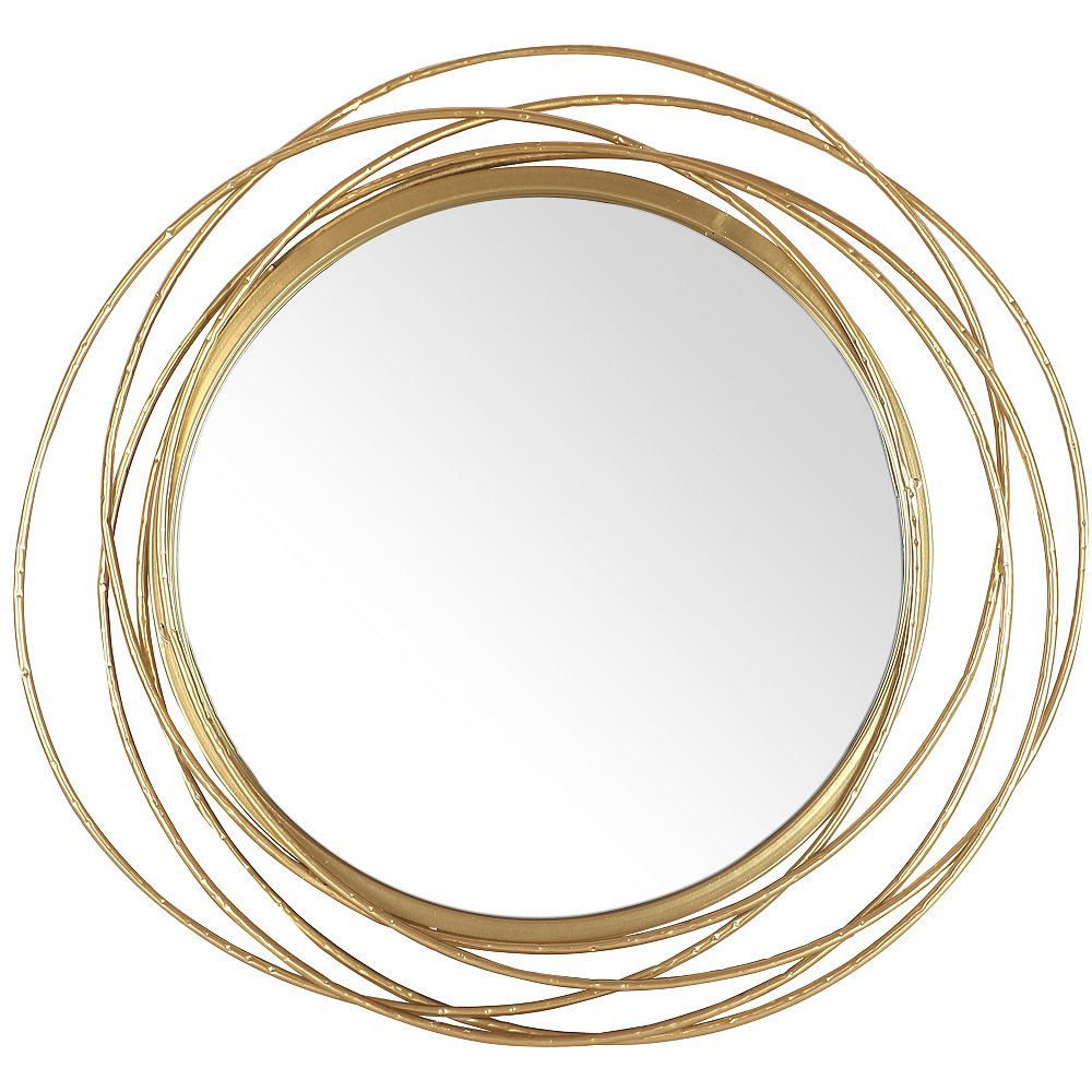 Mirrorize Canada 27 5 Dia Framed Gold, Round Metal Wall Decor Canada