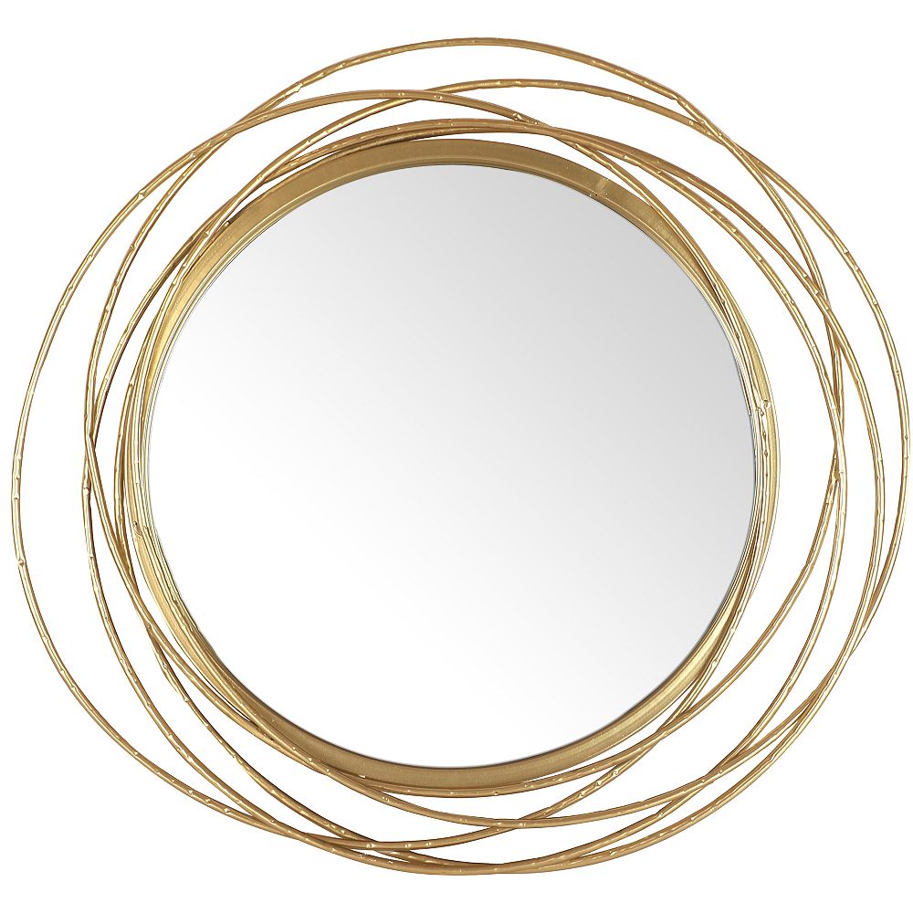 Mirrorize Canada 27 5 Dia Framed Gold Round Mirror Circle Rings Modern Industrial Metal F The Home Depot Mirrorize Canada 27 5 Dia Framed Gold, Round Metal Wall Decor Canada