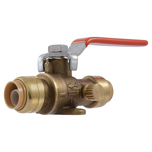 SharkBite-1/2 inch  Ball Valve w/drain and Mounting Bracket