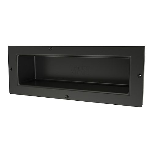 4 inch L x 6 inch H x 16 inch W Recessed Shaving Bathroom Shelf in Black