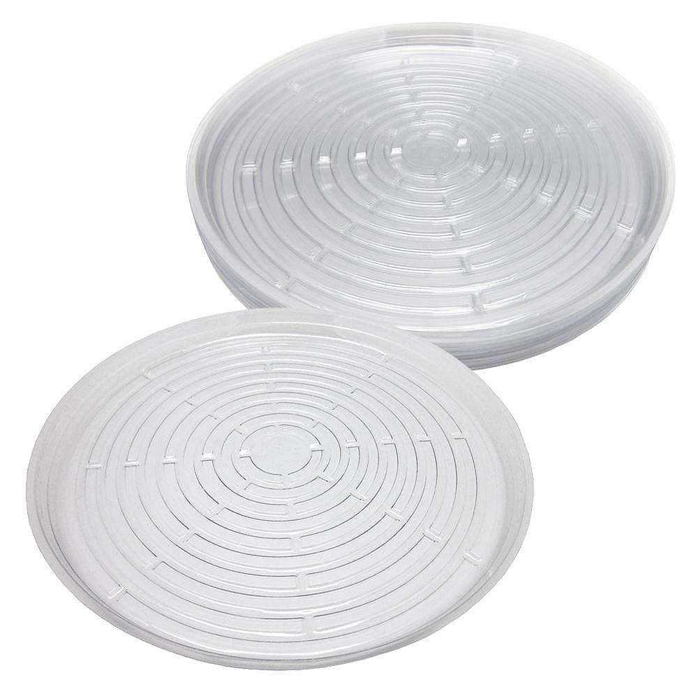 Plant Saucer Set, Clear Plastic 10 Inch for Indoor/Outdoor Garden10