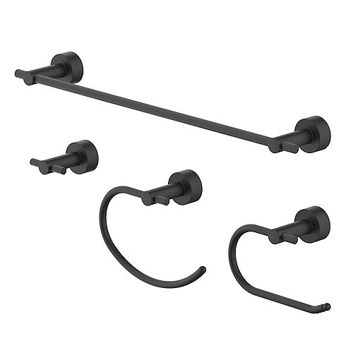 Innburg 4-Piece Bath Hardware Set in Matt Black