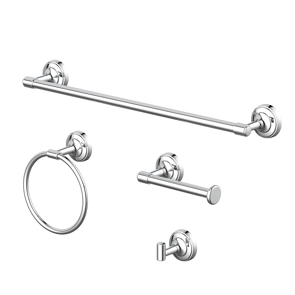 Glacier Bay Keegan 4Piece Bath Hardware Set in Chrome The Home Depot
