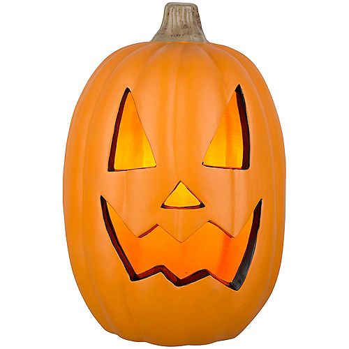 16-inch Orange Lighted Blow Mould Scary Jack-O-Lantern