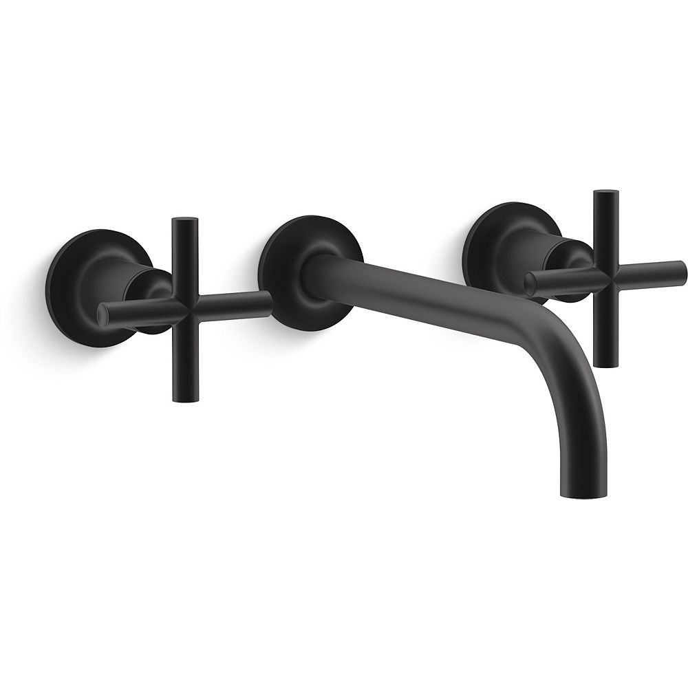 KOHLER Purist Wallmount bathroom sink faucet trim with 9inch, 90degree angle spout and