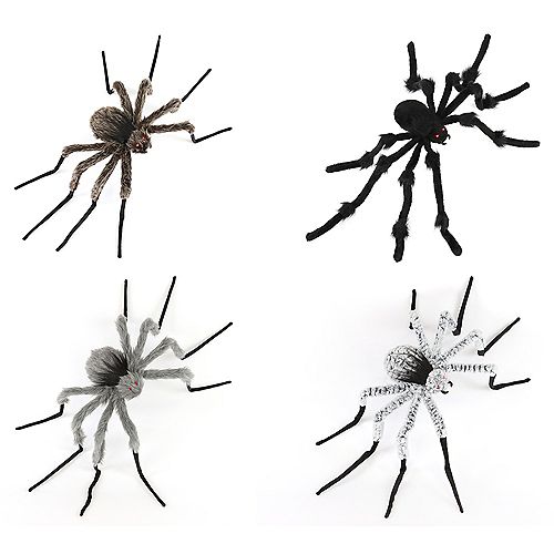 3 ft. LED-Lit Plush Spider Halloween Decoration