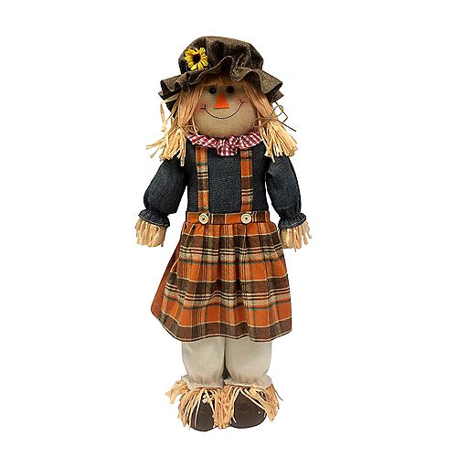 32-inch Harvest Scarecrow Girl Autumn Decoration