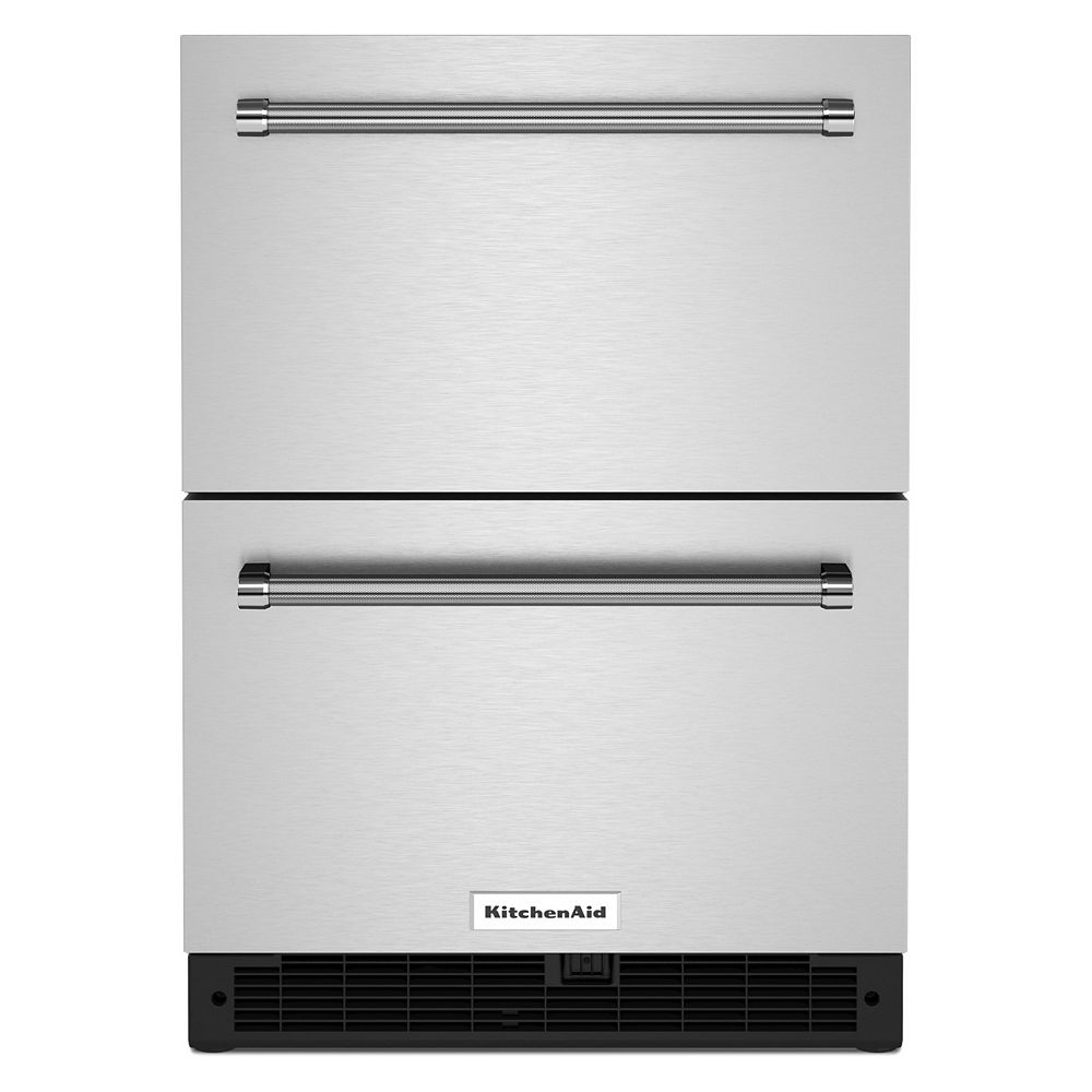 KitchenAid 24 Stainless Steel Undercounter Double-Drawer Refrigerator ...
