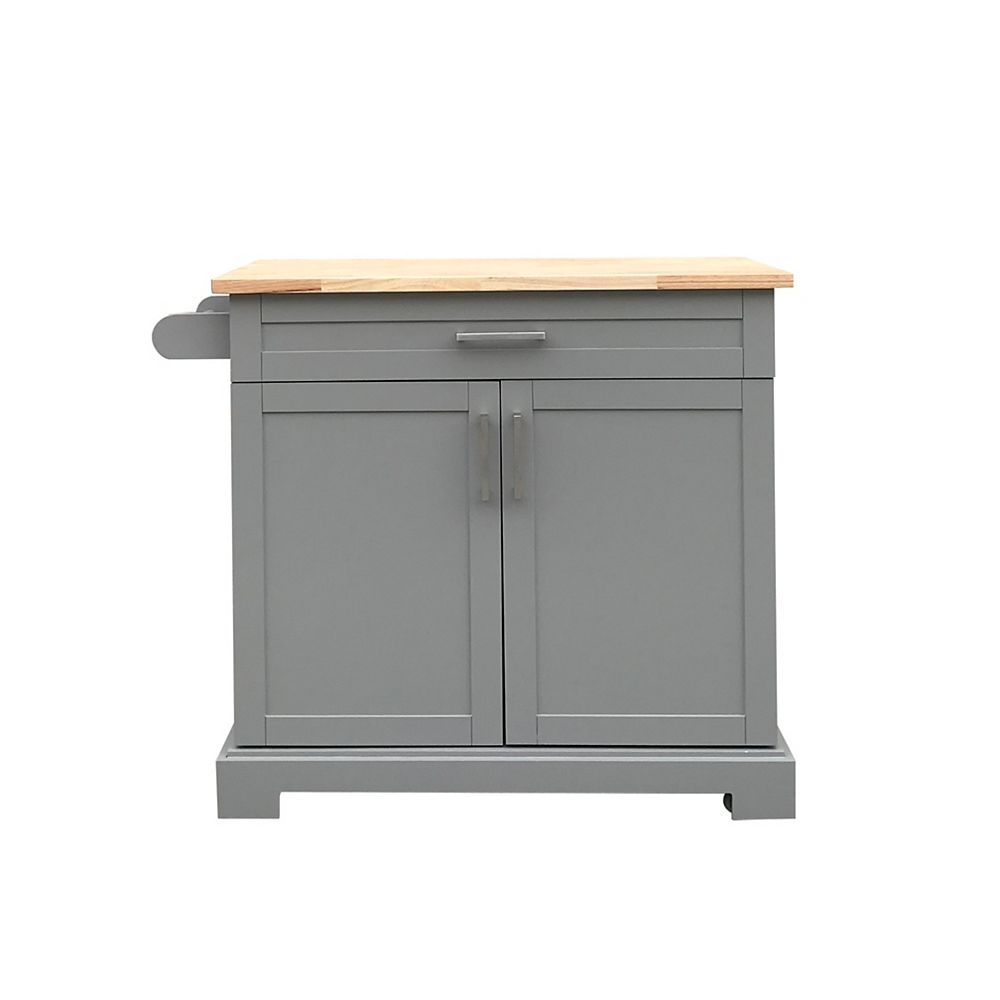 Stylewell 36 Inch Grey Kitchen Cart The Home Depot Canada