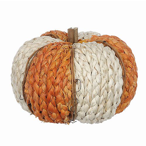 8-inch Dia. Rattan Pumpkin Decoration