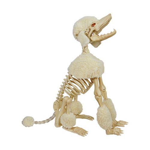 Animated Skeleton Sitting Poodle Halloween Decoration