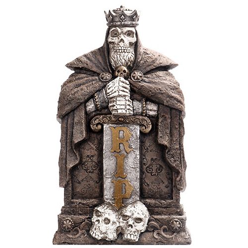 Home Accent Holiday 23-inch LED-Lit Skeleton King Tombstone Halloween Decoration