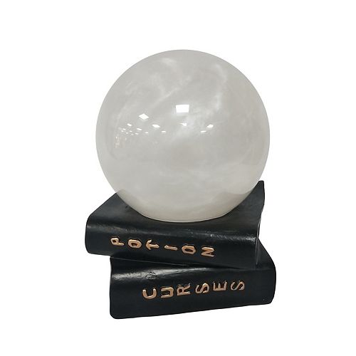 6-inch LED-Lit Book with Crystal Ball Halloween Decoration