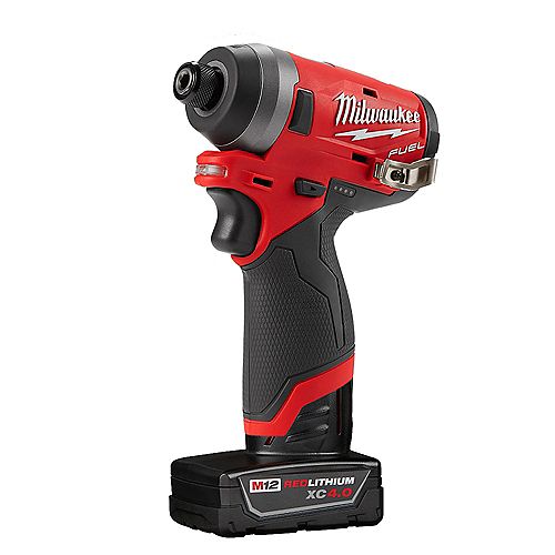 M12 FUEL 12V Li-Ion Brushless Cordless 1/4 -inch Hex Impact Driver Kit w/ 4.0 Ah Battery and Charger