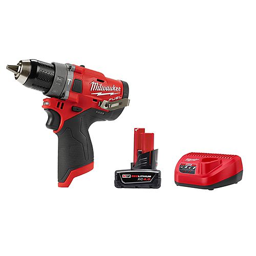 M12 FUEL 12V Li-Ion Brushless Cordless 1/2 -inch Hammer Drill Kit w/ 4.0 Ah Battery and Charger