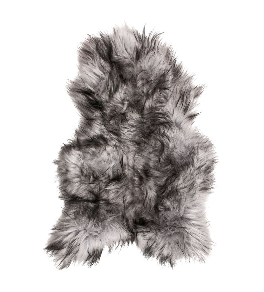 Natural Icelandic Sheepskin LongHaired Fur Metallic Silver 2 ft. x 3