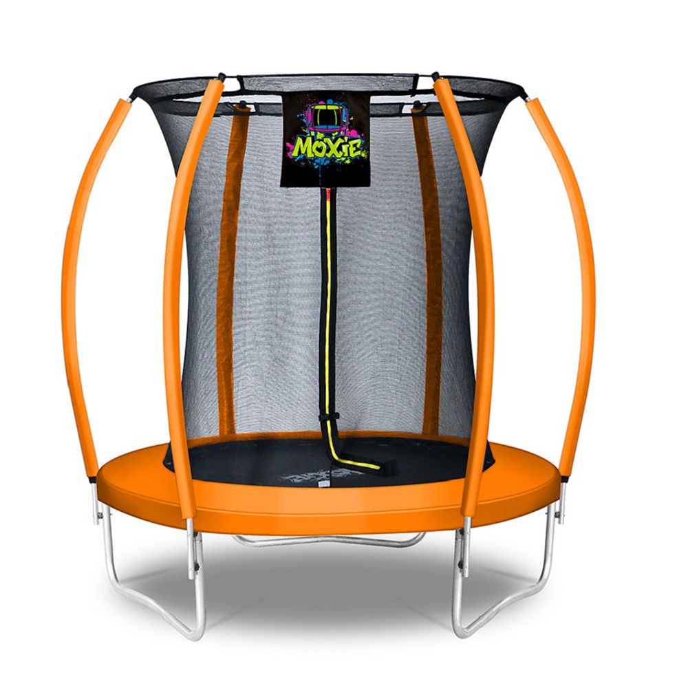 Moxie Moxie Pumpkin Shaped Trampoline Set With Premium Top Ring Frame Safety Enclosure 6 The Home Depot Canada