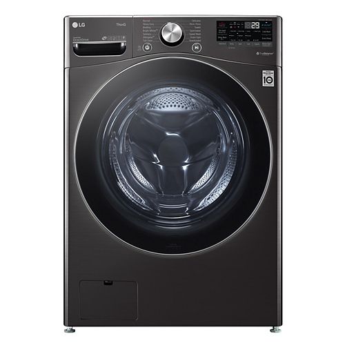 LG Electronics 5.2 cu.ft. Smart Front Load Washer with Artificial Intelligence and Wi-Fi in Black