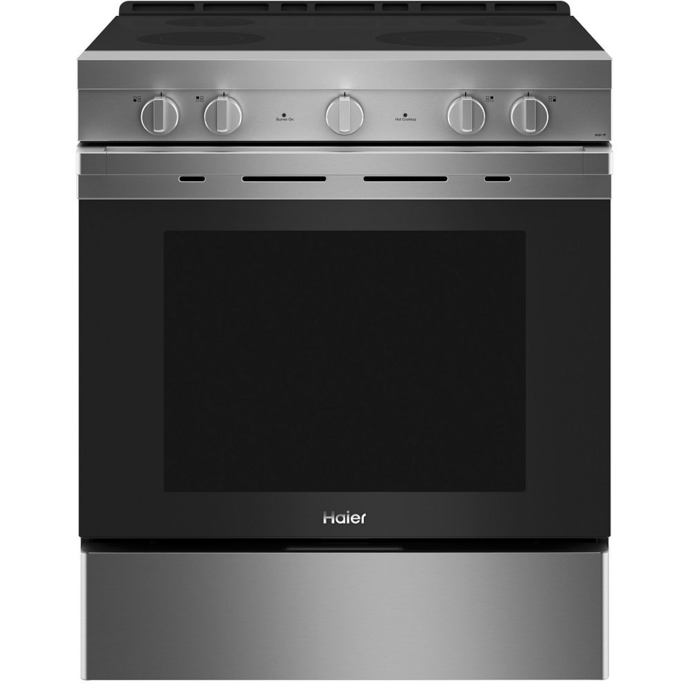 Haier 30-inch Smart Slide-In Electric Range with convection - Stainless ...