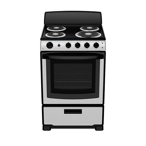 24-inch 2.9 cu ft Slide-In Electric Range - Stainless Steel