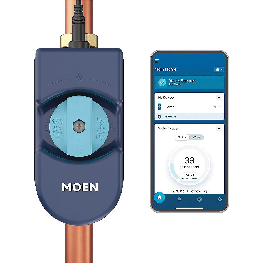 MOEN Flo 1.25 in. Water Leak Detector with Automatic Water Shut Off