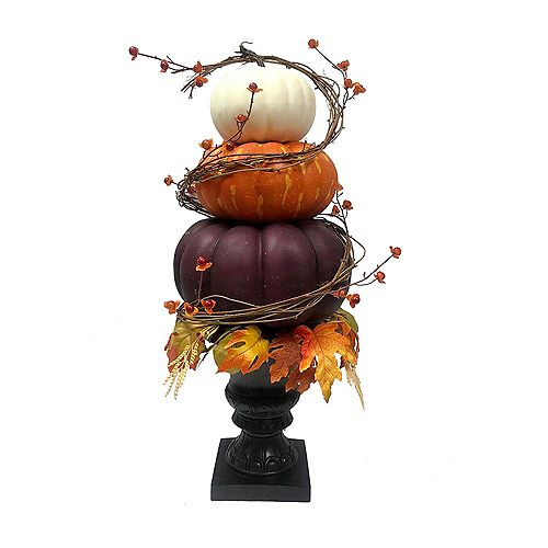 29.8-inch Stacked Pumpkin Flower Pot Autumn Decoration