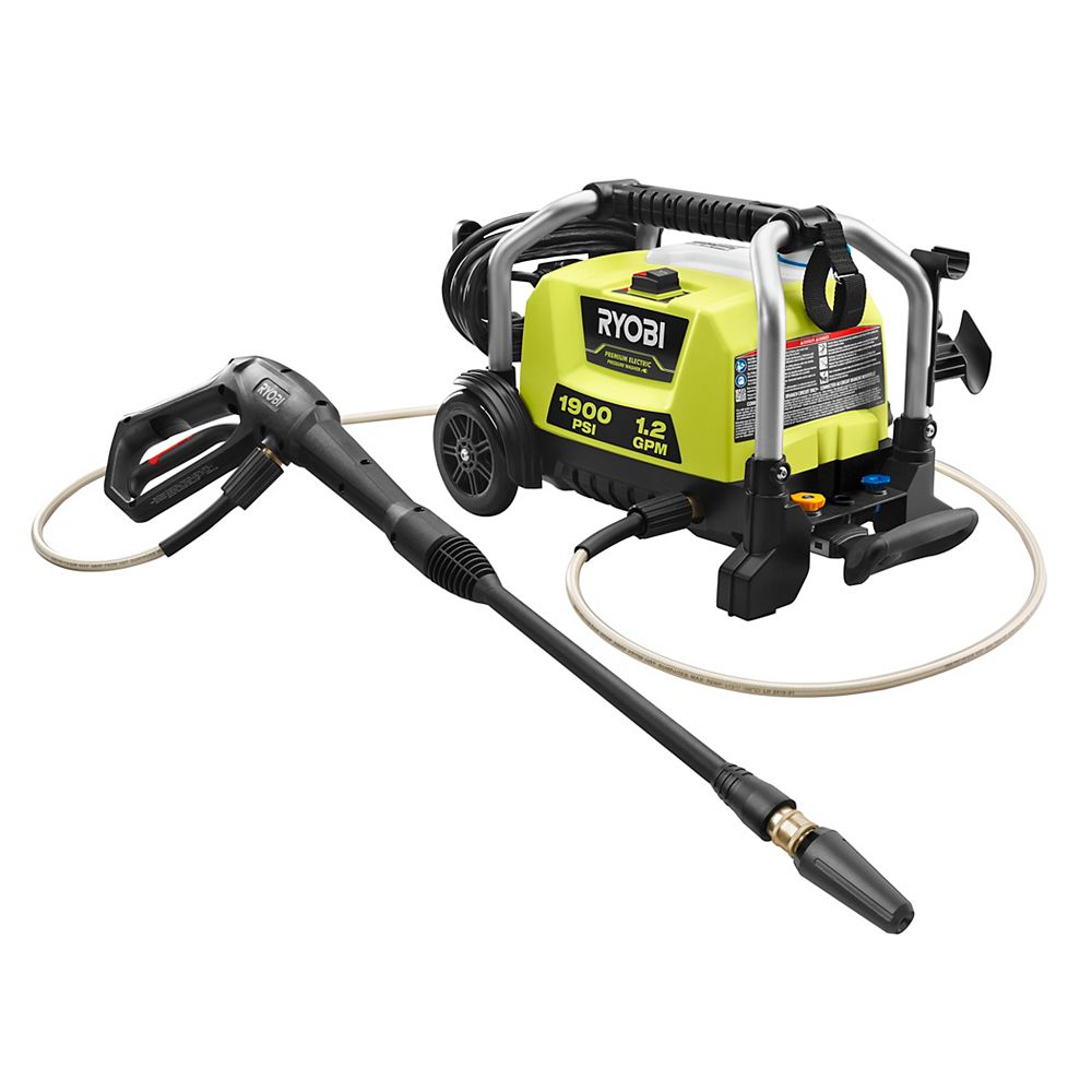 RYOBI 1900 PSI 1.2 GPM Cold Water Wheeled Electric Pressure Washer ...