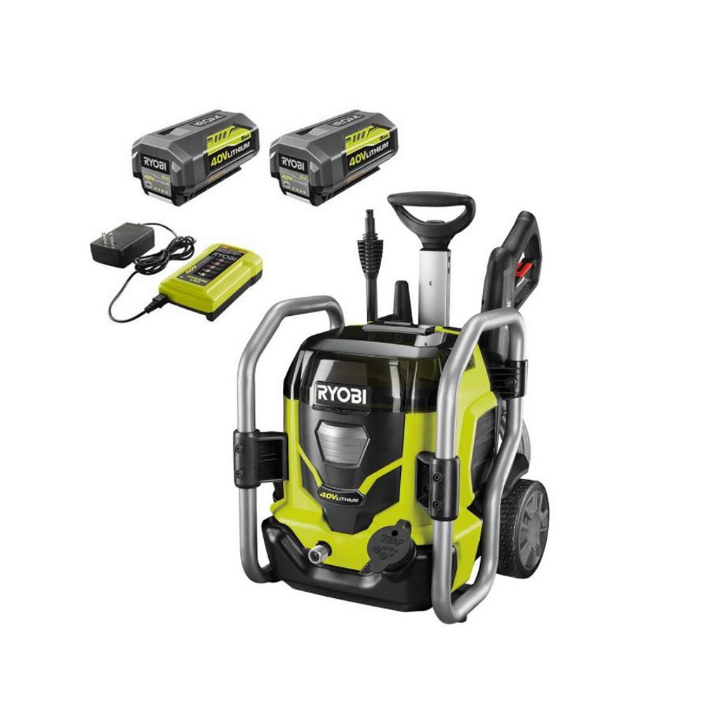 RYOBI 40V LithiumIon Cordless 1,500 PSI 1.2 GPM Pressure Washer Kit