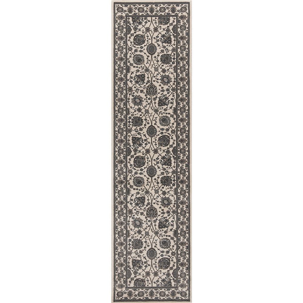 Concord Global Trading Kashan Kashan Ivory 2 Ft. X 7 Ft. 3-inch Indoor 