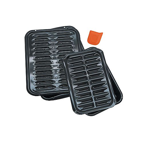 Range Kleen Range Kleen 2 Pc. Broiler Pan Set with 1 Scrape and clean - 1 BP102X, 1 BP106X, 1 Scrape & Kleen