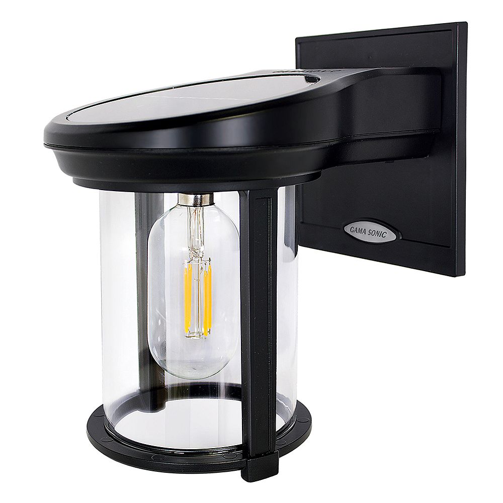 Gama Sonic Solar Coach Lantern 1 Light Black Outdoor Wall Sconce With Warm W The Home Depot Canada Gama Sonic Solar Coach Lantern 1 Light, Modern Solar Outdoor Wall Lights
