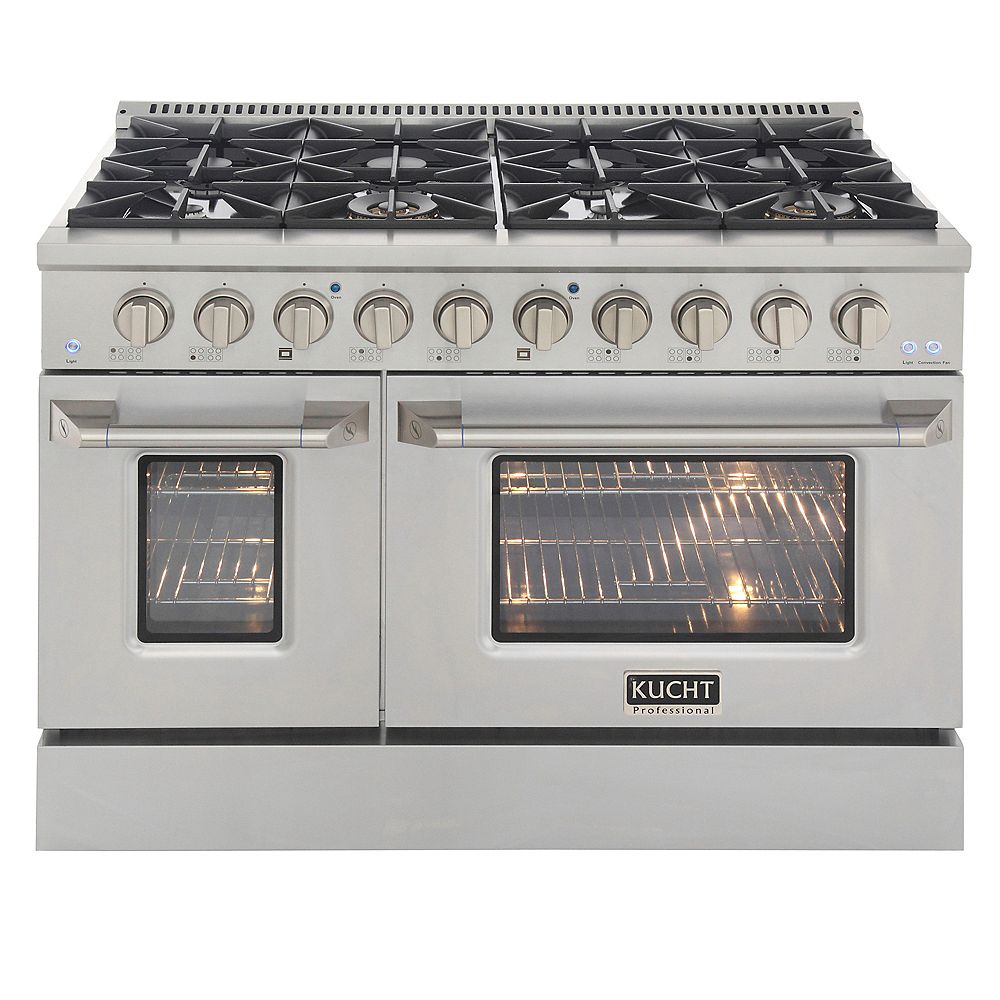 Kucht 48in Natural Gas Range with 8 Burners Grill/Griddle and