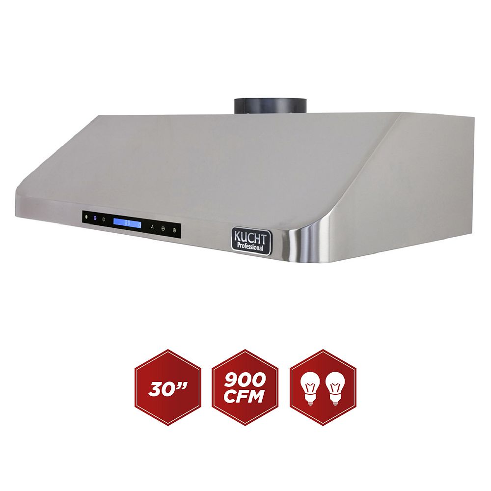 Kucht 30 in Under Range Hood 900CFM Stainless Steel The