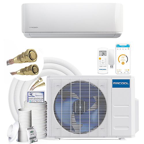 DIY E-STAR 18,000 BTU 1.5 Ton 20 SEER Mini Split A/C and Heat Pump with 25 ft. Install Kit 230V/60Hz