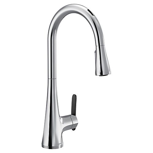 U by Sinema Single-Handle Pull-Down Sprayer Smart Kitchen Faucet with Voice Control and Power Clean in Chrome