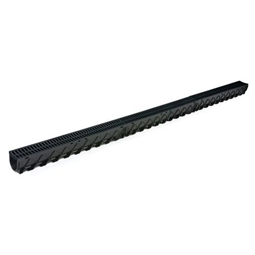 10 ft. Storm Drain Deep Channel Drain Series with Black Grate