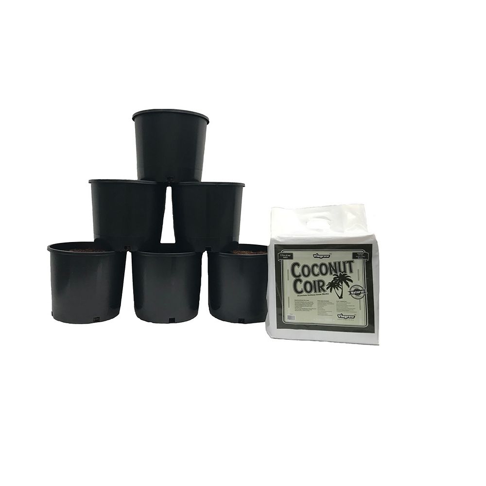 Viagrow 3 Gal Nursery Pots with Coir 6Pk The Home Depot Canada