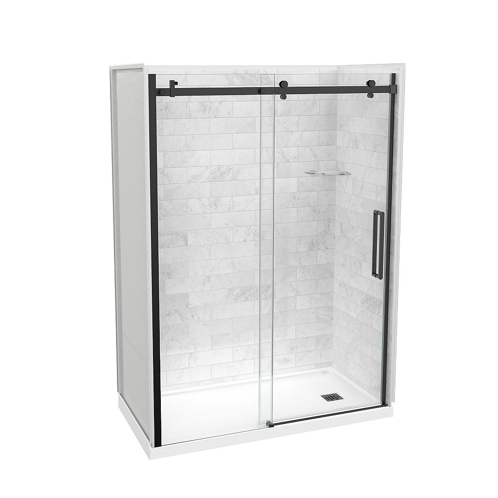 MAAX Utile 60inch x 32inch x 84inch Marble Carrara Alcove Shower Kit