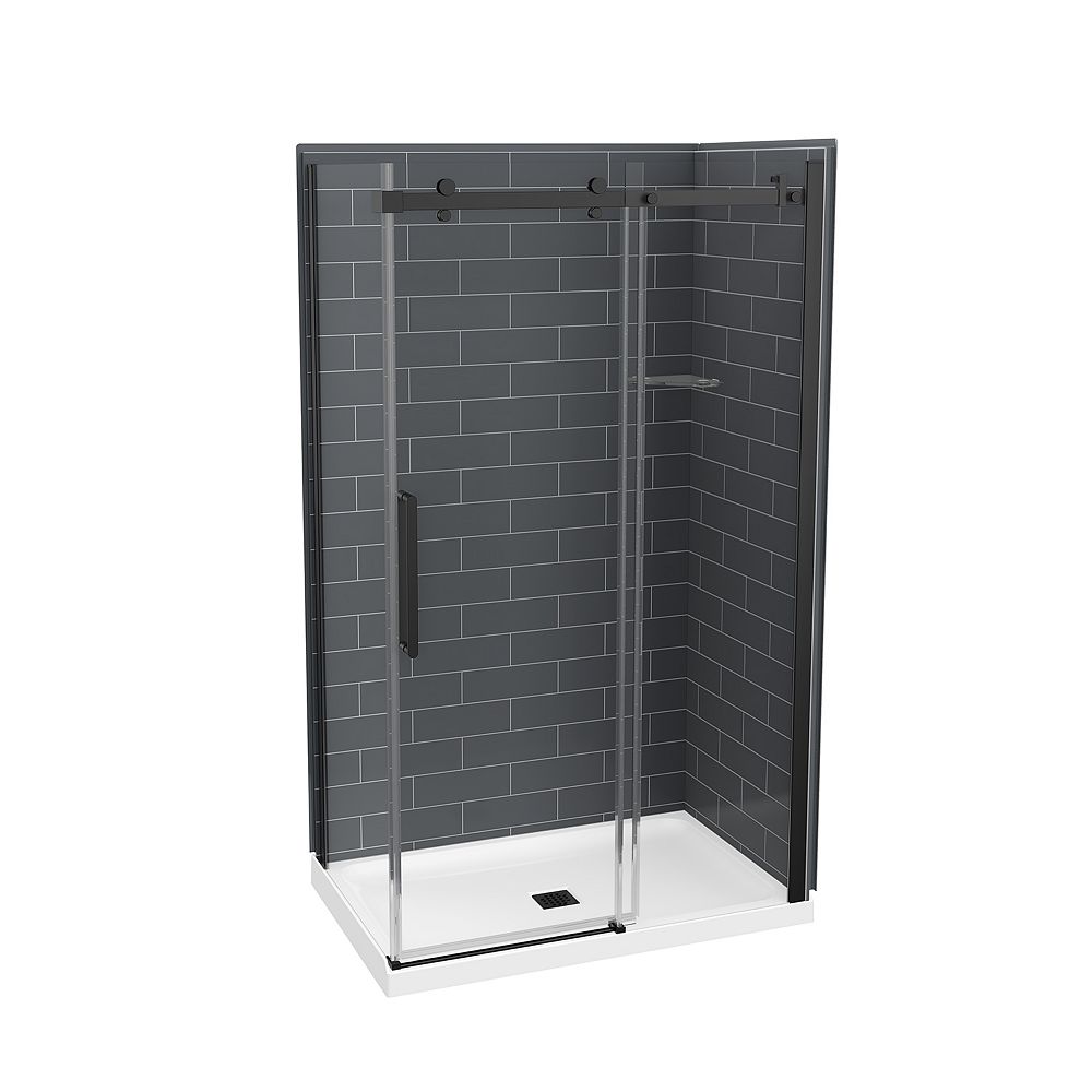 MAAX Utile 48inch x 32inch x 84inch Thunder Grey Corner Shower Kit